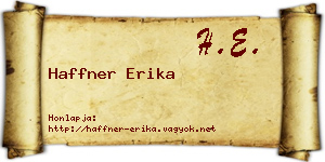 Haffner Erika névjegykártya